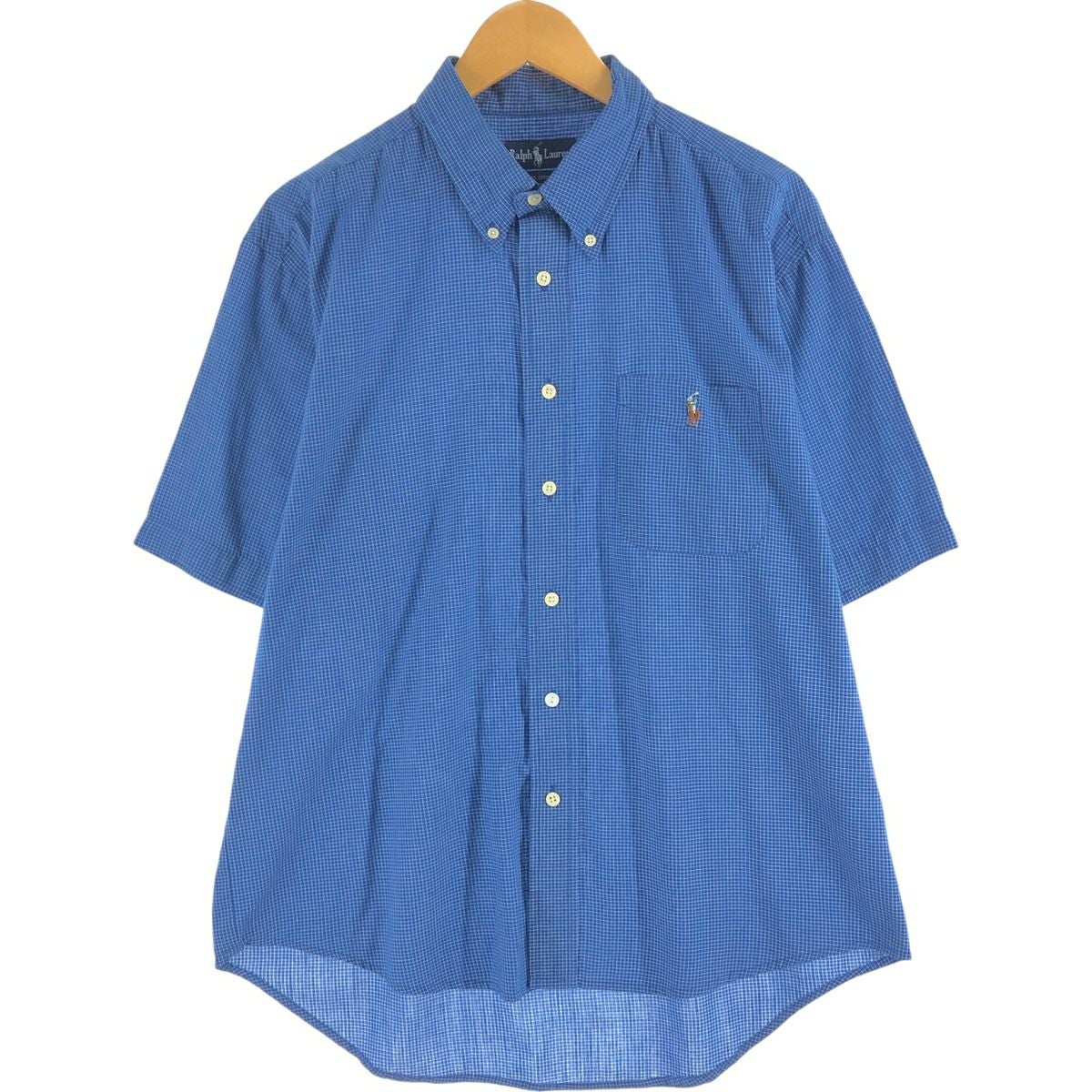 Ralph Lauren - 古着 ラルフローレン Ralph Lauren CLASSIC FIT クラシックフィット 総柄 星柄 ボタンダウン半袖 リネンシャツ レディースXL相当 /eaa567019 古着 ラルフローレン Ralph Lauren CLASSIC FIT クラシックフィット 総