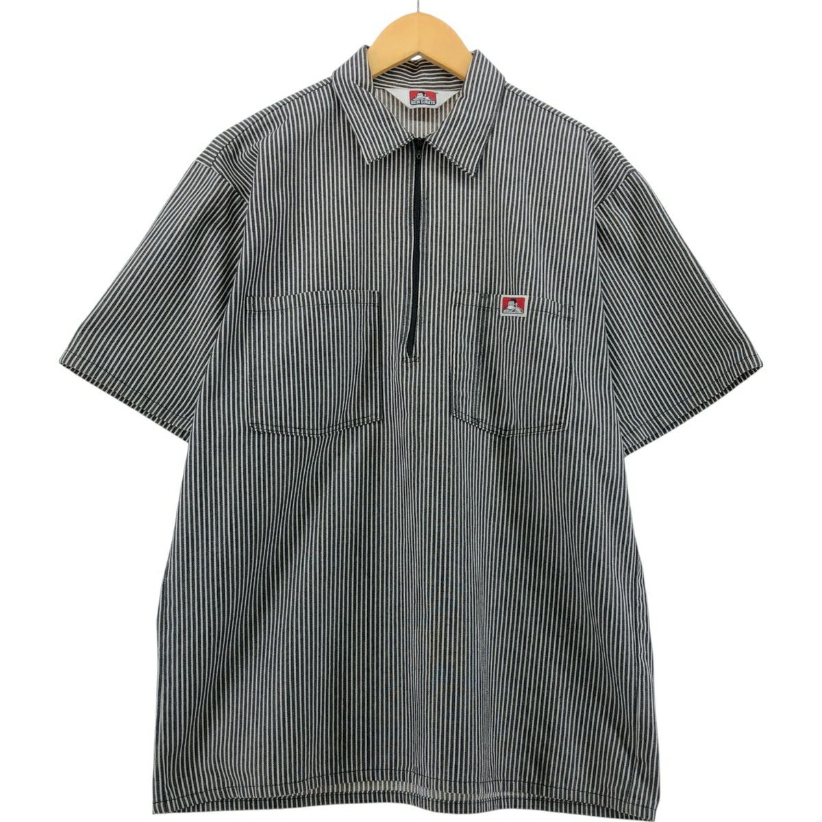 古着 90年代 ベンデイビス BEN DAVIS ハーフジップ 半袖 ワークシャツ