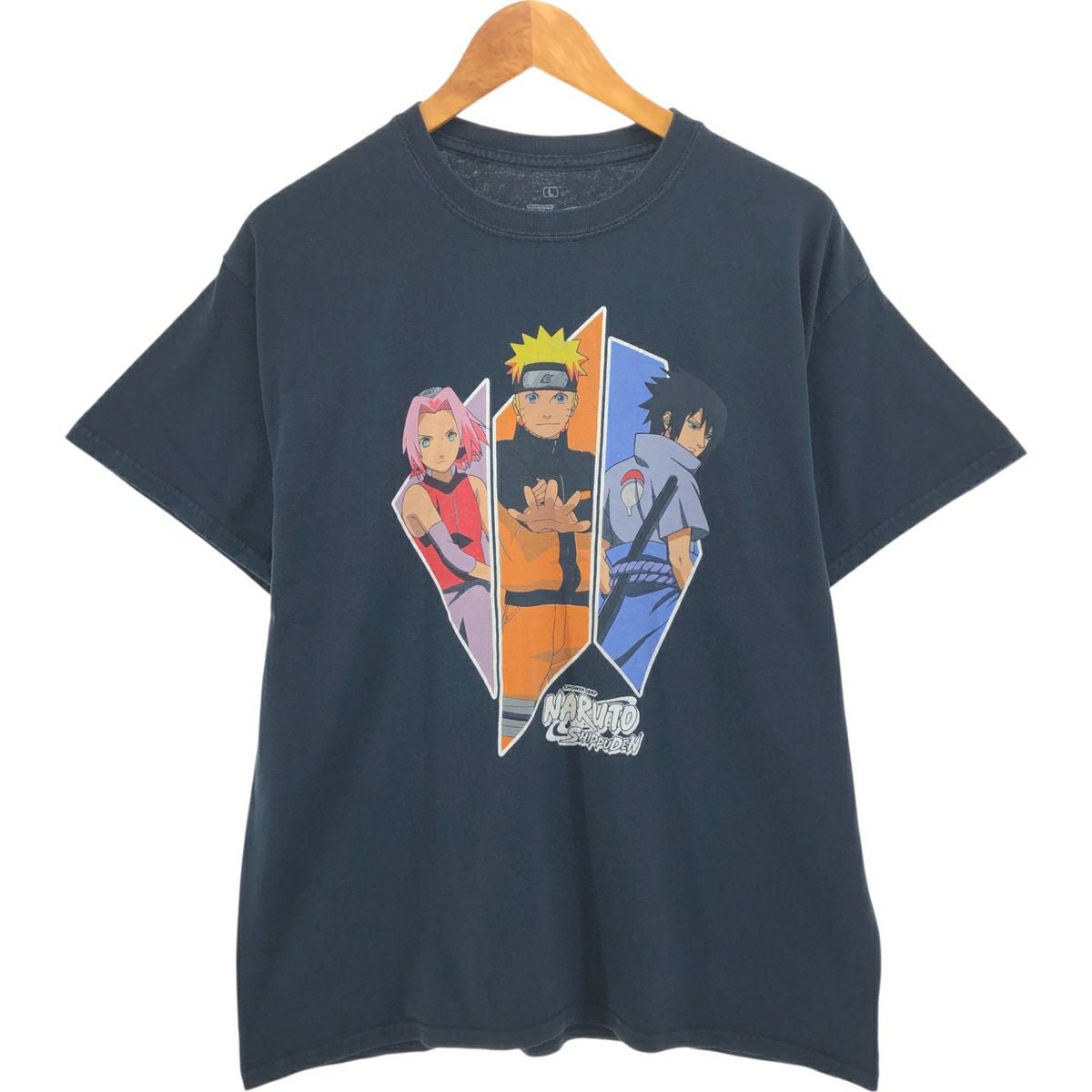 古着 NARUTO SHIPPUDEN ナルト疾風伝 アニメ キャラクタープリントT