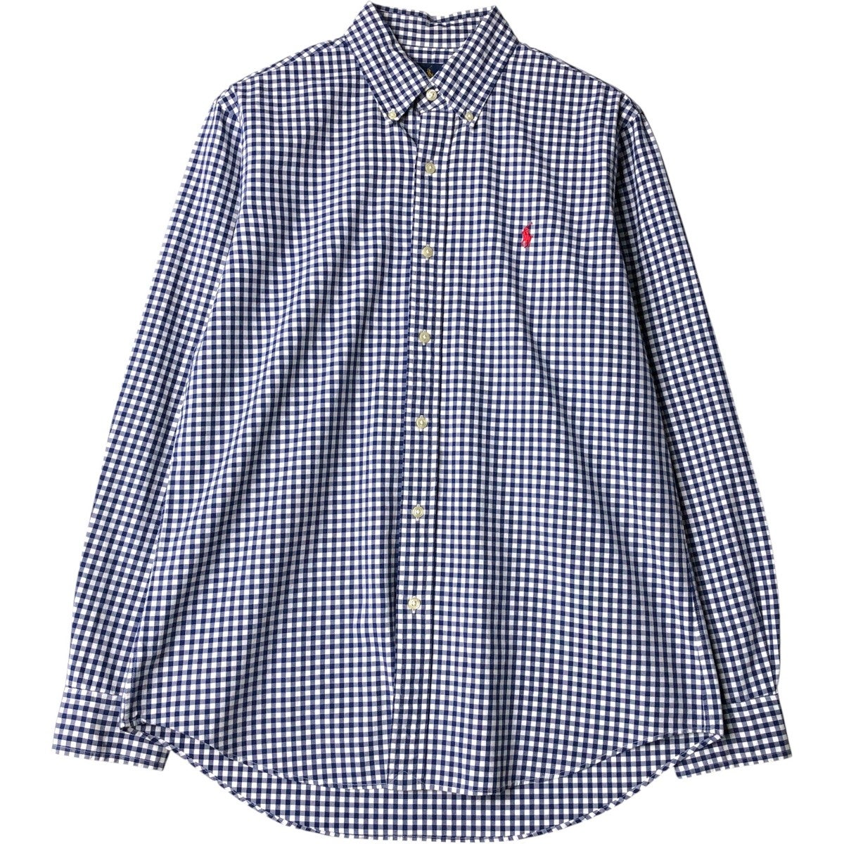 古着 ラルフローレン Ralph Lauren ギンガムチェック 長袖 ボタン