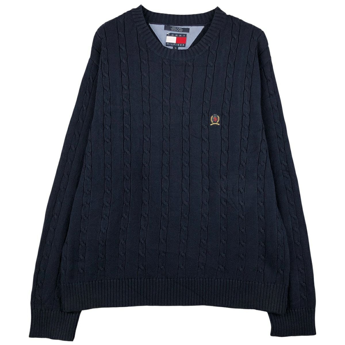 古着 00年代 トミーヒルフィガー   JEANS リブ編み コットンニットハーフボタンセーター レディースL相当/eaa621703 TOMMY HILFIGER - 古着 00年代 トミーヒルフィガー TOMMY HILFIGER