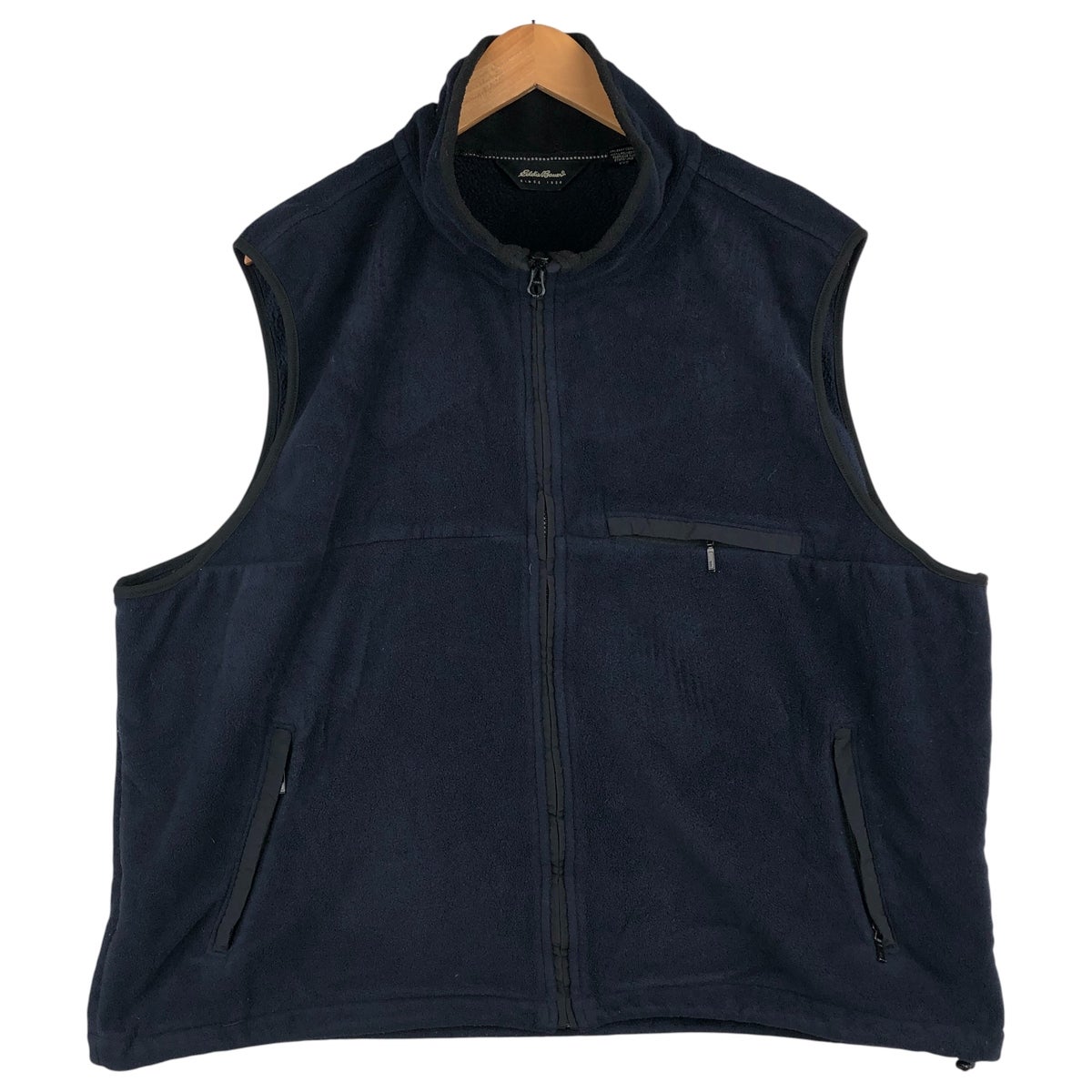 Eddie Bauer ネイビー フリース ベスト メンズМサイズ 古着 00年代 