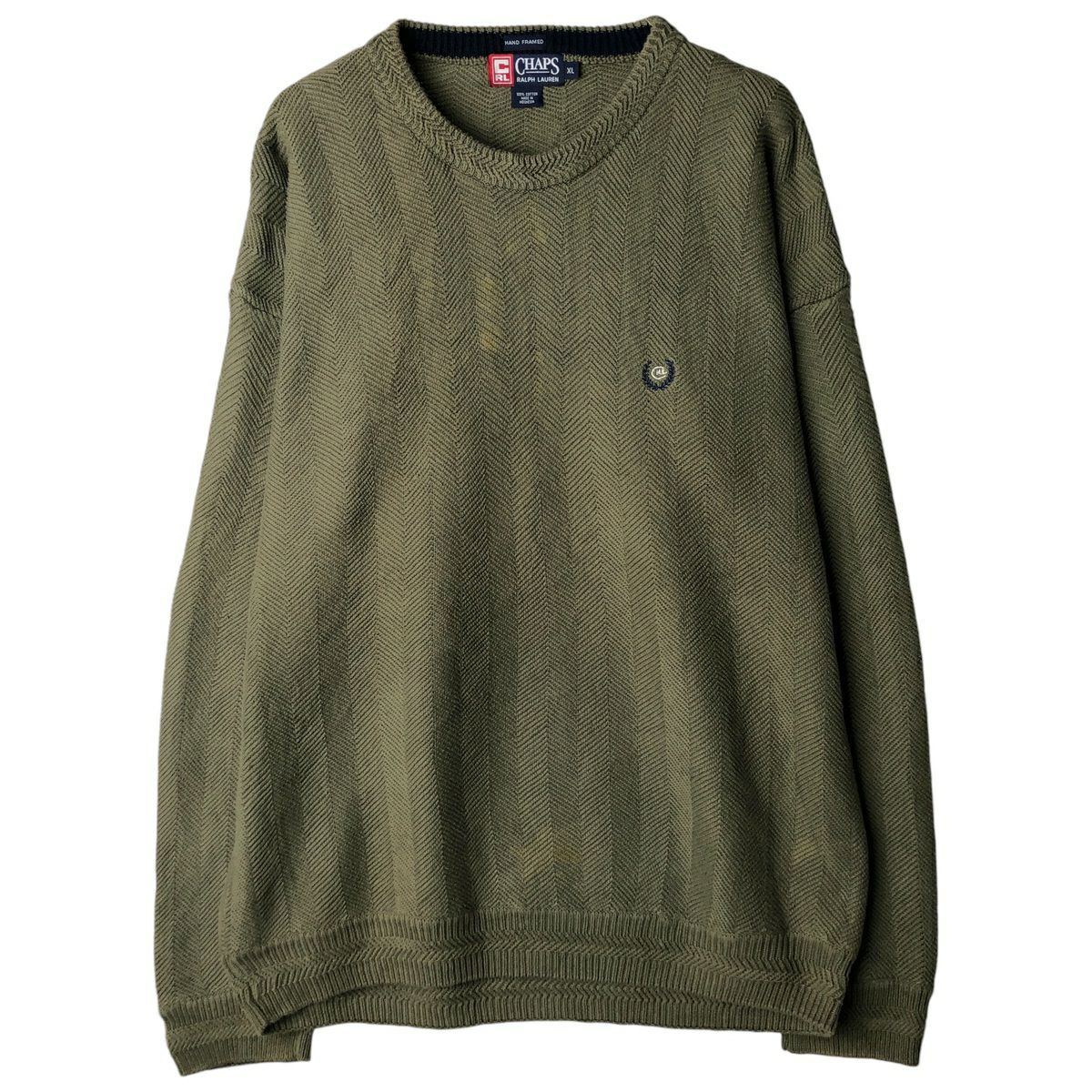 古着 80年代 ラルフローレン Ralph Lauren CHAPS チャップス リブ編み