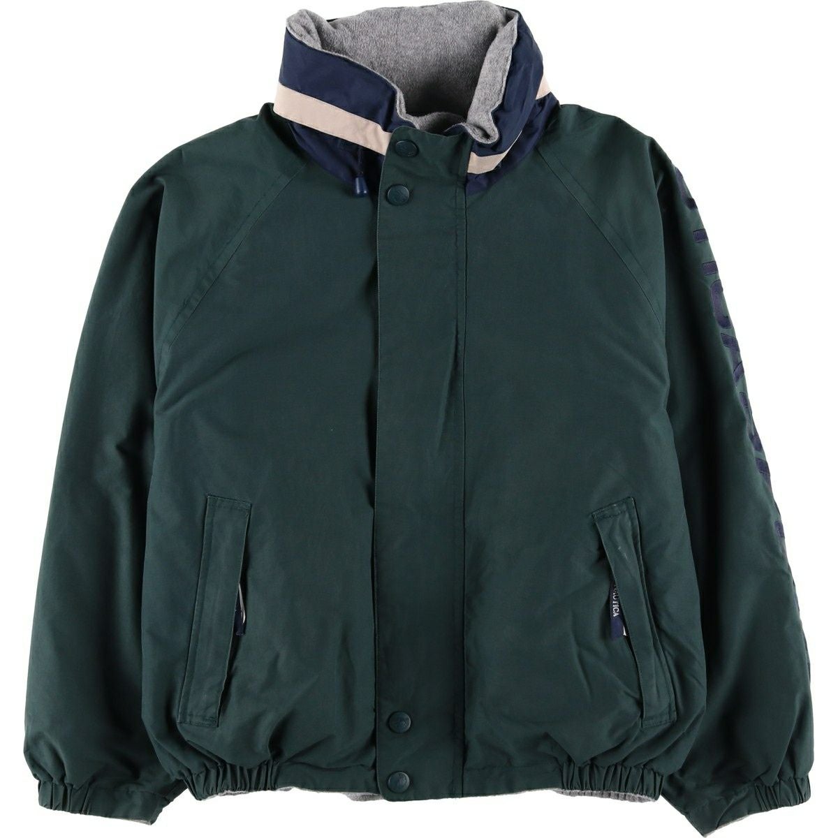 古着 90年代 ノーティカ NAUTICA 総柄 フード付き ナイロンプル