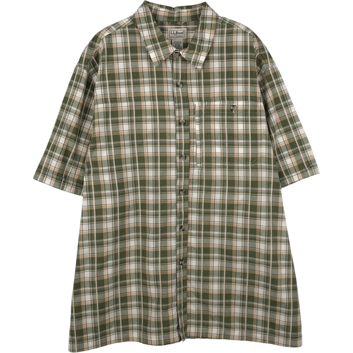 古着 90～00年代 エルエルビーン L.L.Bean 総柄 半袖 オープンカラー