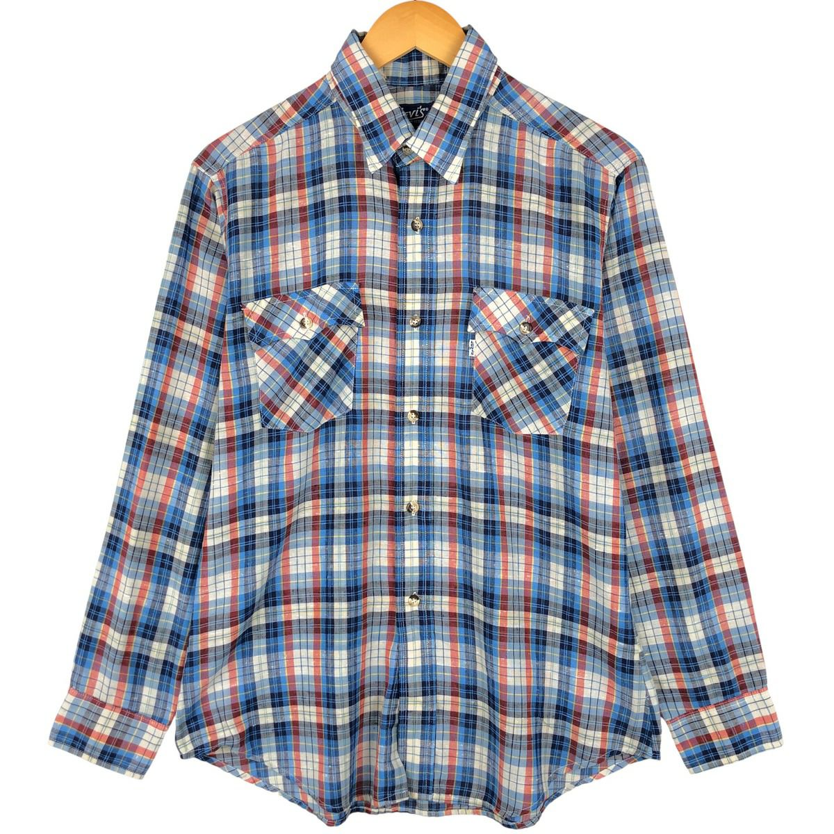 古着 80年代 リーバイス Levis REGULAR FIT 長袖 コットンチェック