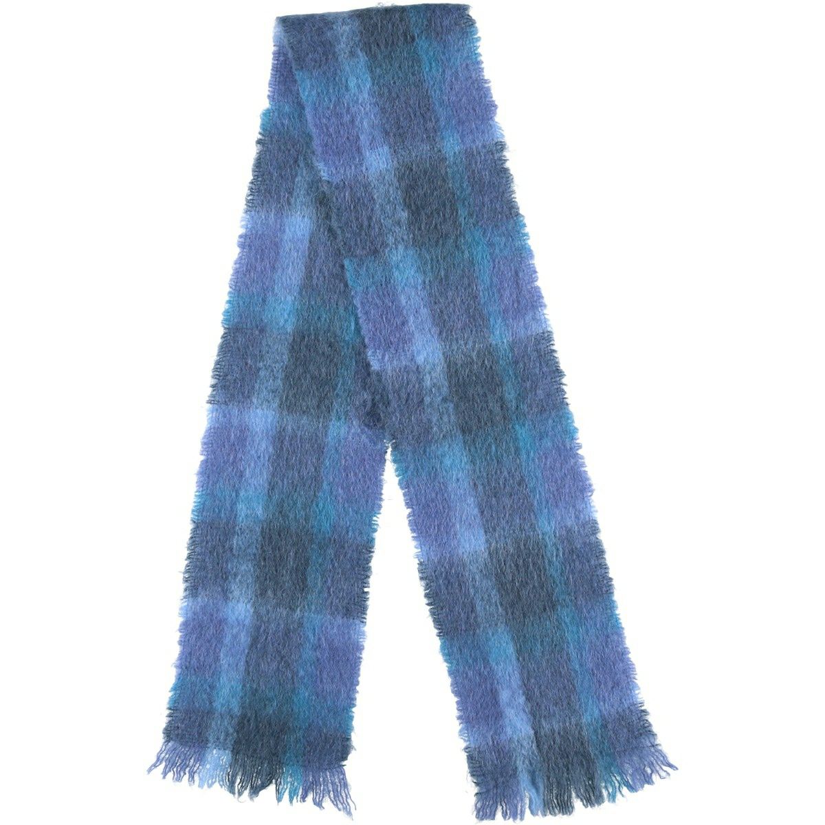 古着 GLEN CREE チェック柄 モヘアマフラー スコットランド製