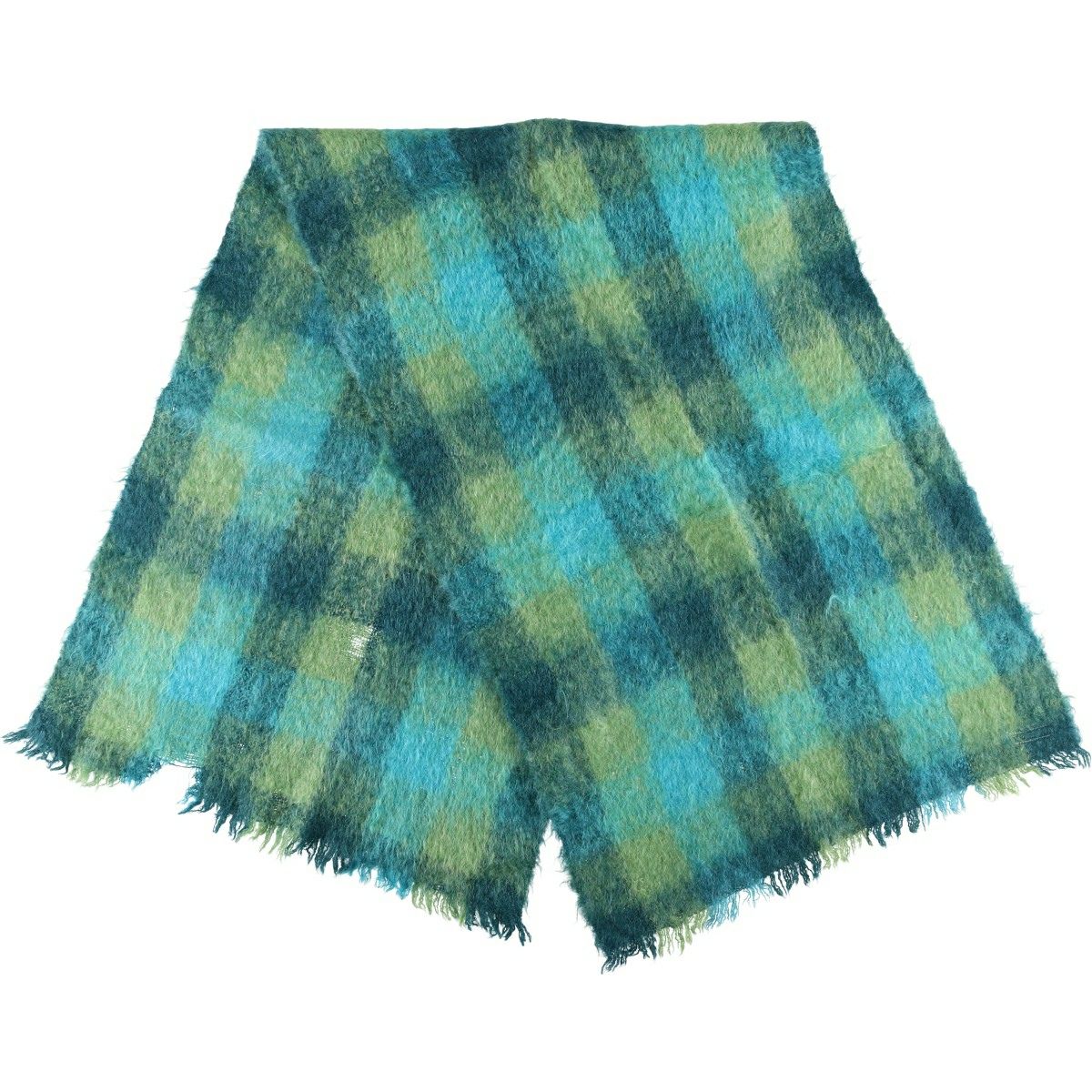 古着 GLEN CREE チェック柄 モヘアマフラー スコットランド製