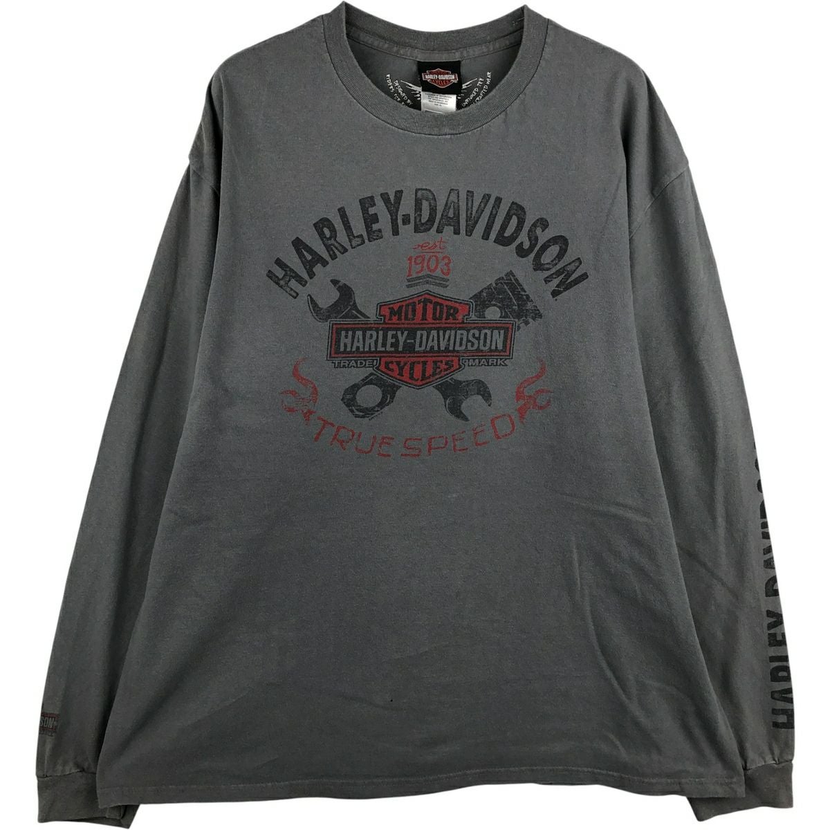 古着 ハーレーダビッドソン Harley-Davidson ドクロ柄 スカル柄 ライン