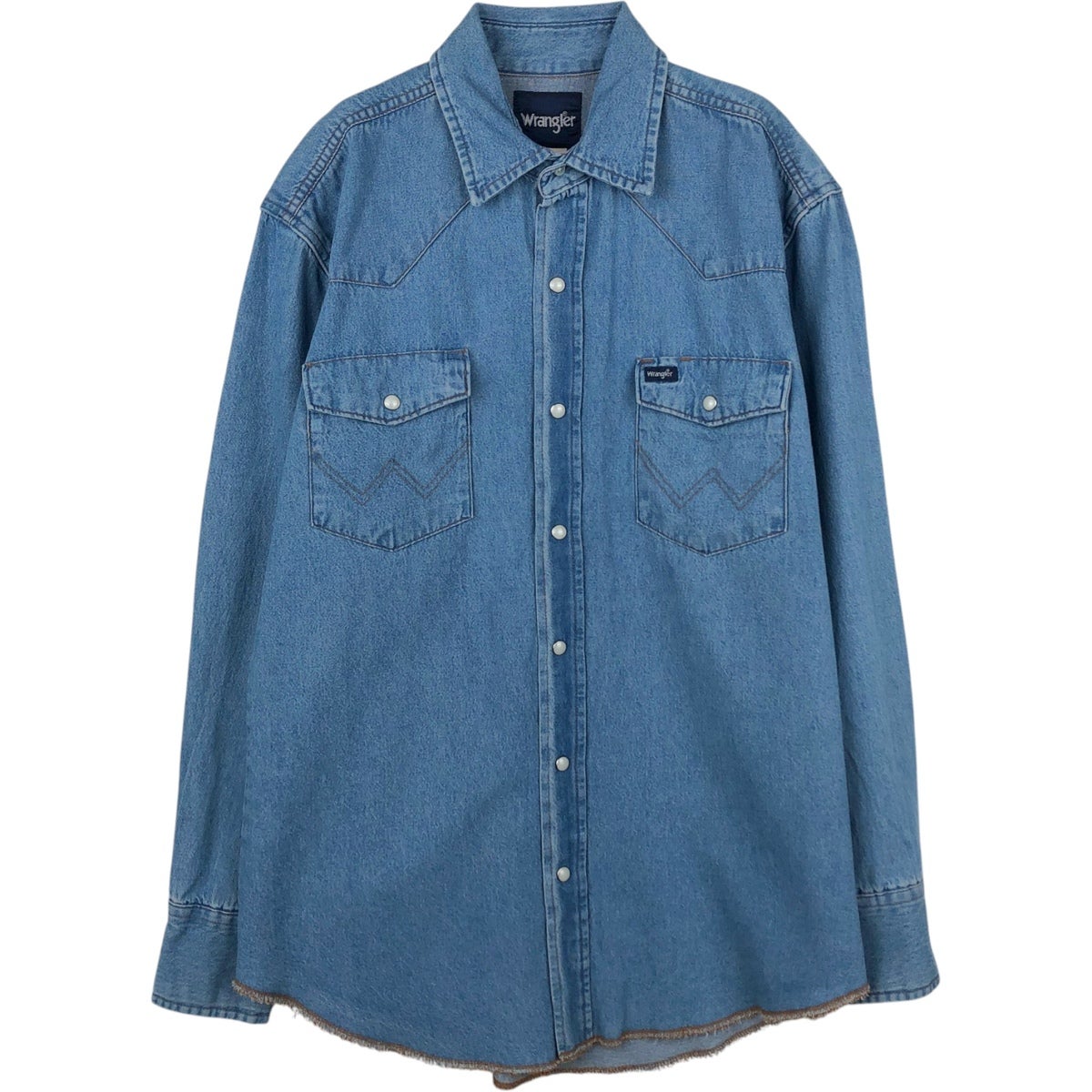 古着 ラングラー Wrangler 長袖 デニムウエスタンシャツ メンズM相当