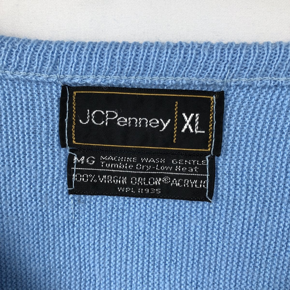 古着 70～80年代 JCPenney Vネック アクリルニットセーター メンズXL