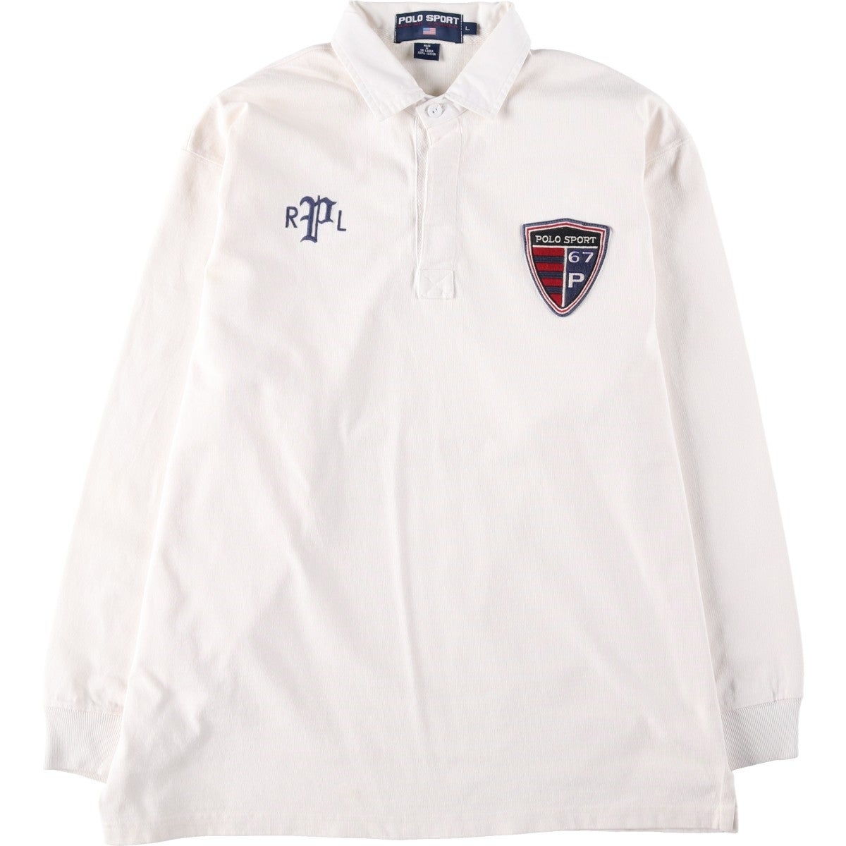 POLO SPORT ポロスポーツ 長袖コットンシャツ ホワイト 古着 ラルフローレン Ralph Lauren POLO SPORT ポロスポーツ 長袖