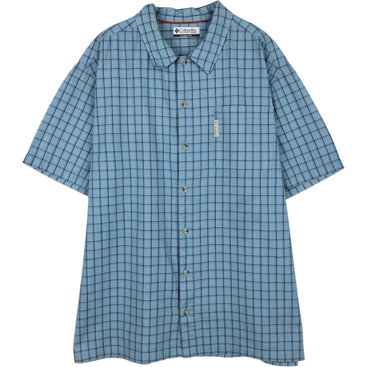古着 90年代 コロンビア Columbia 半袖 チェックシャツ ボックスシャツ