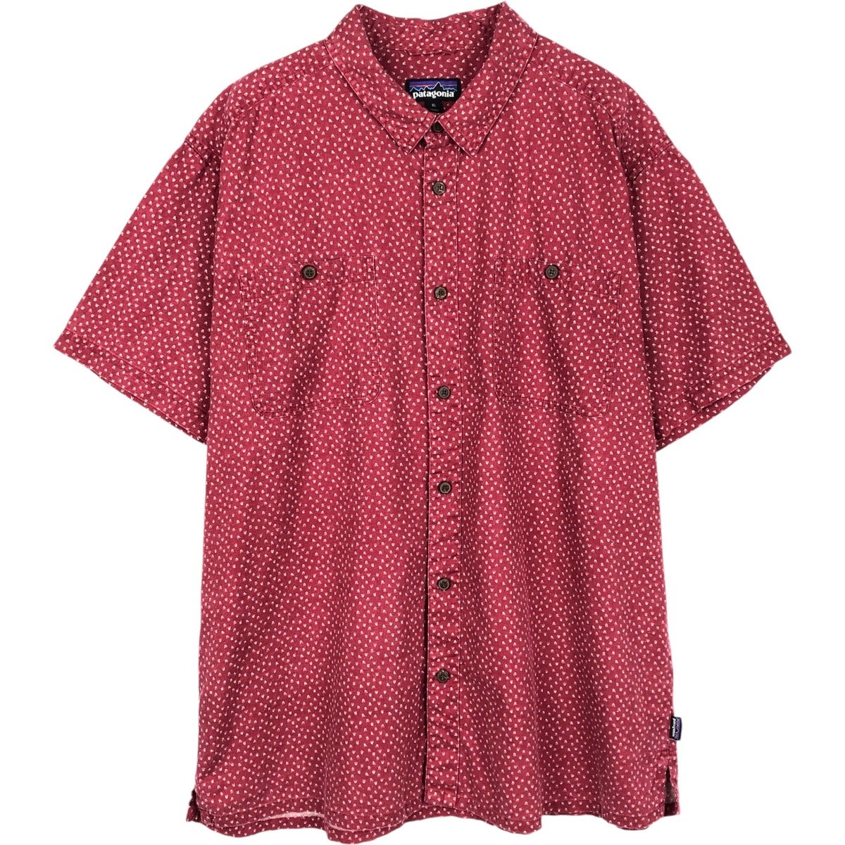 ▪️2005年製patagonia パタゴニア長袖オープンカラーシャツL赤茶 古着 パタゴニア Patagonia pataloha パタロハ 52550SP17 総柄