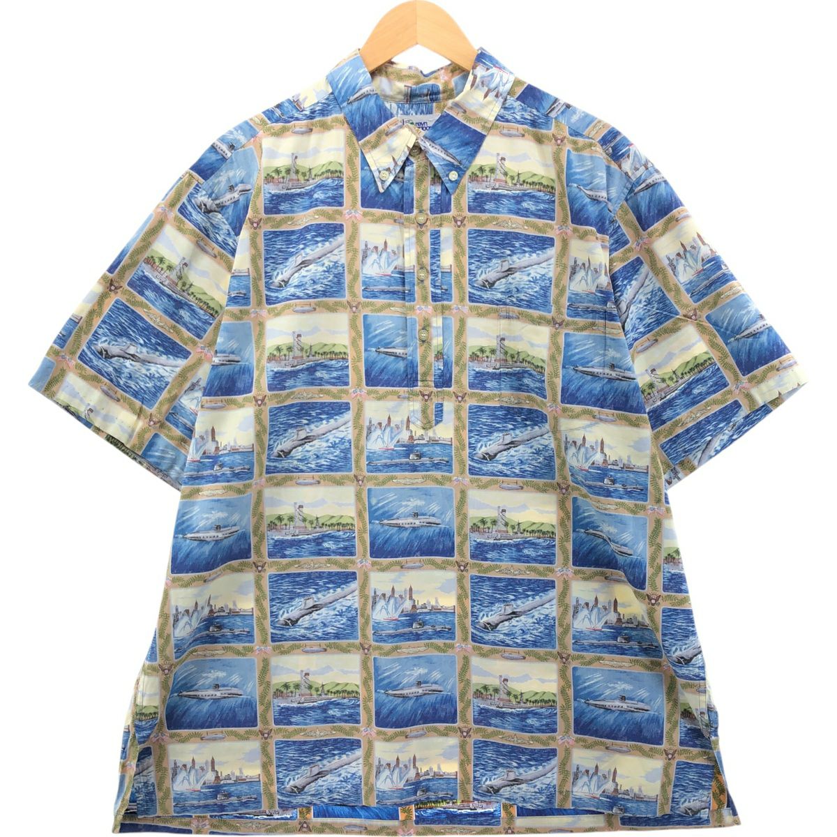古着 90年代 レインスプーナー REYNSPOONER 水着タグ ビキニタグ 総柄