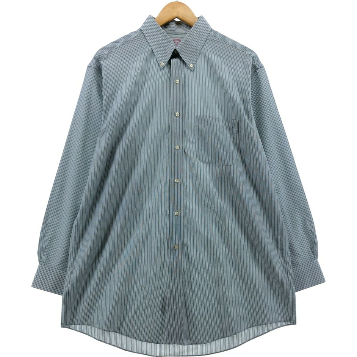 ブルックスブラザーズ　ストライプ　W36 L31 チャコールグレー　古着　ピン 古着 ブルックスブラザーズ Brooks Brothers 346 長袖 ボタンダウン