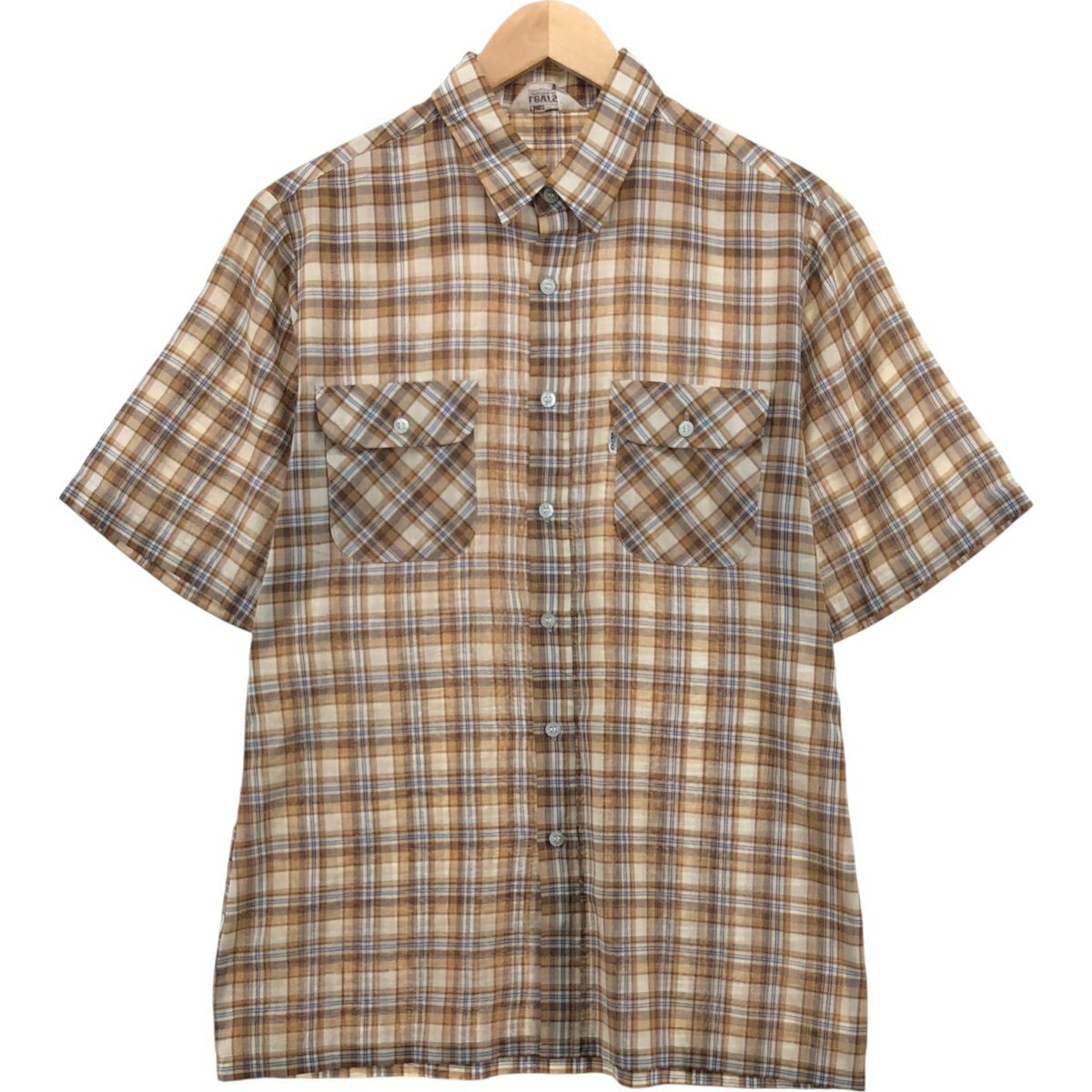古着 ～80年代 リーバイス Levis チェック柄 半袖 ポリシャツ メンズL