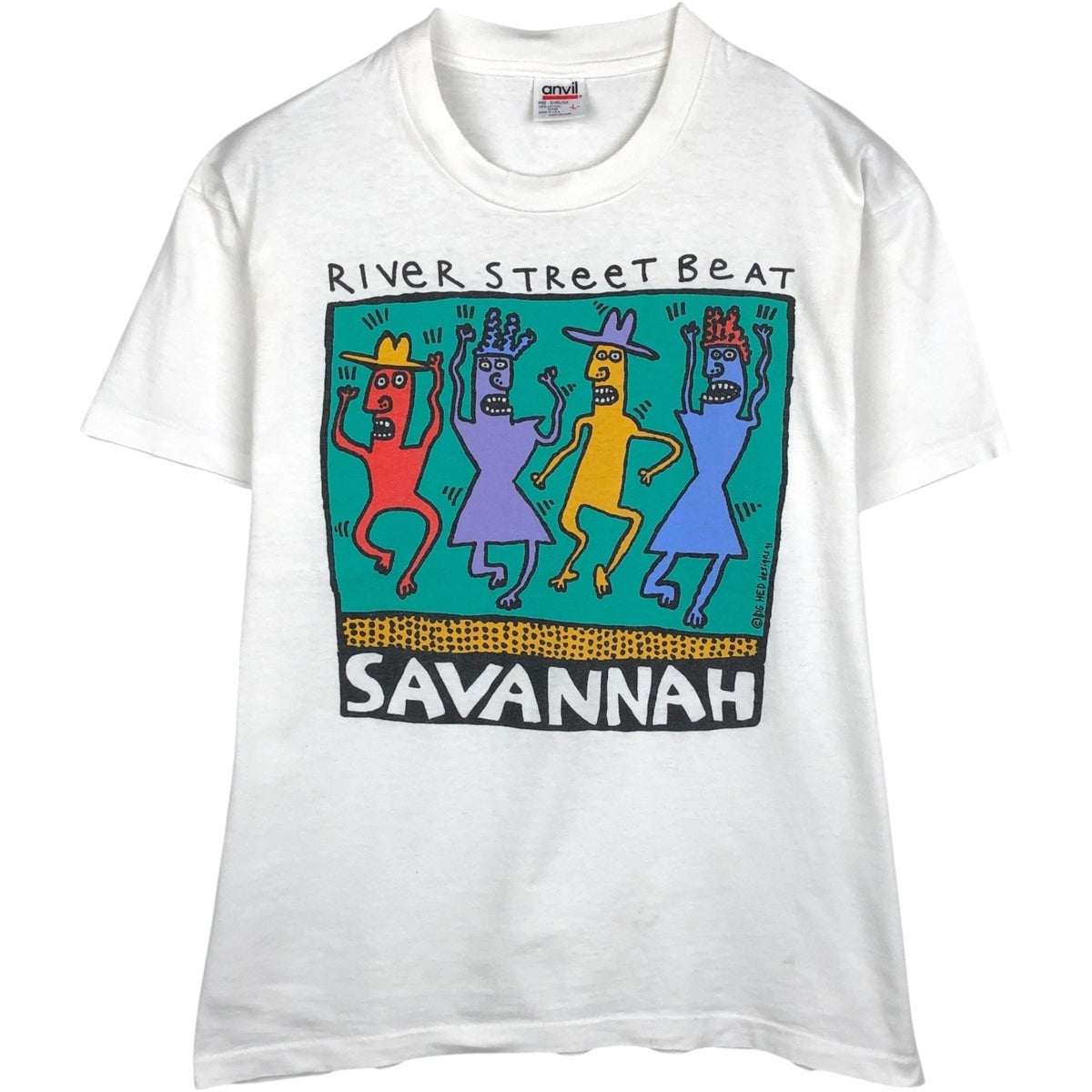古着 90年代 アンビル Anvil プリントTシャツ USA製 メンズXL相当