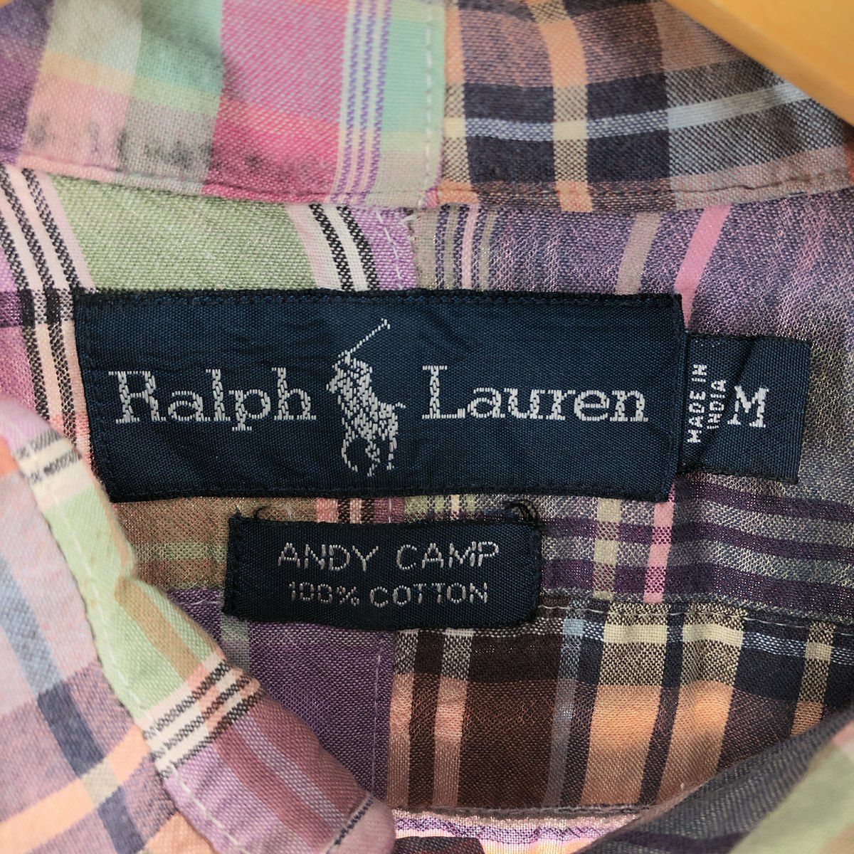 古着 ラルフローレン Ralph Lauren ANDY CAMP パッチワーク 半袖