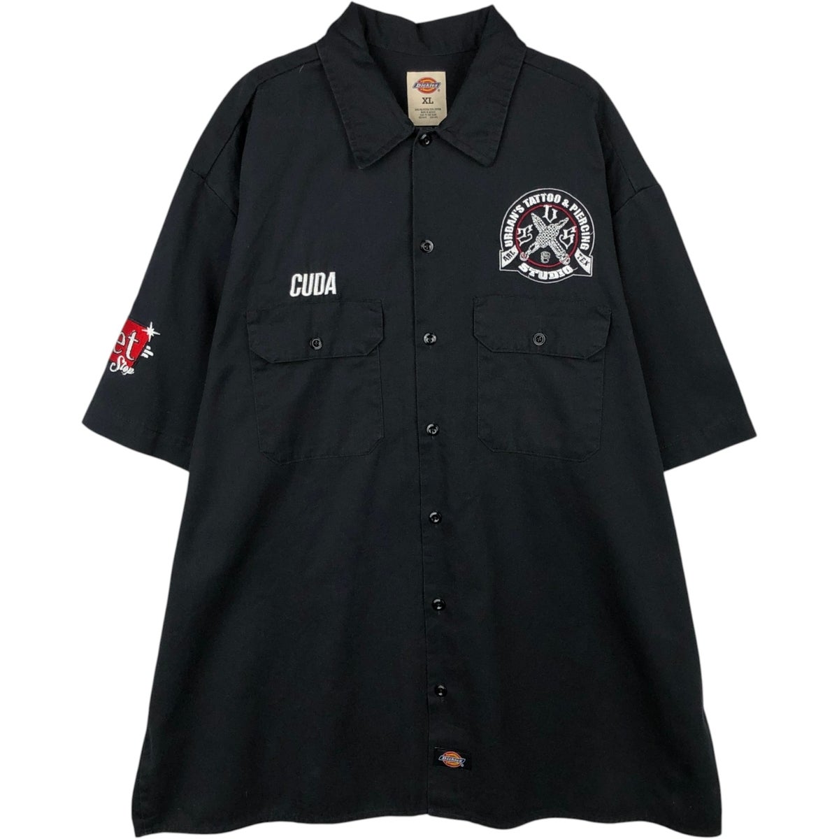 古着 ディッキーズ Dickies 半袖 ワークシャツ ボックスシャツ メンズ