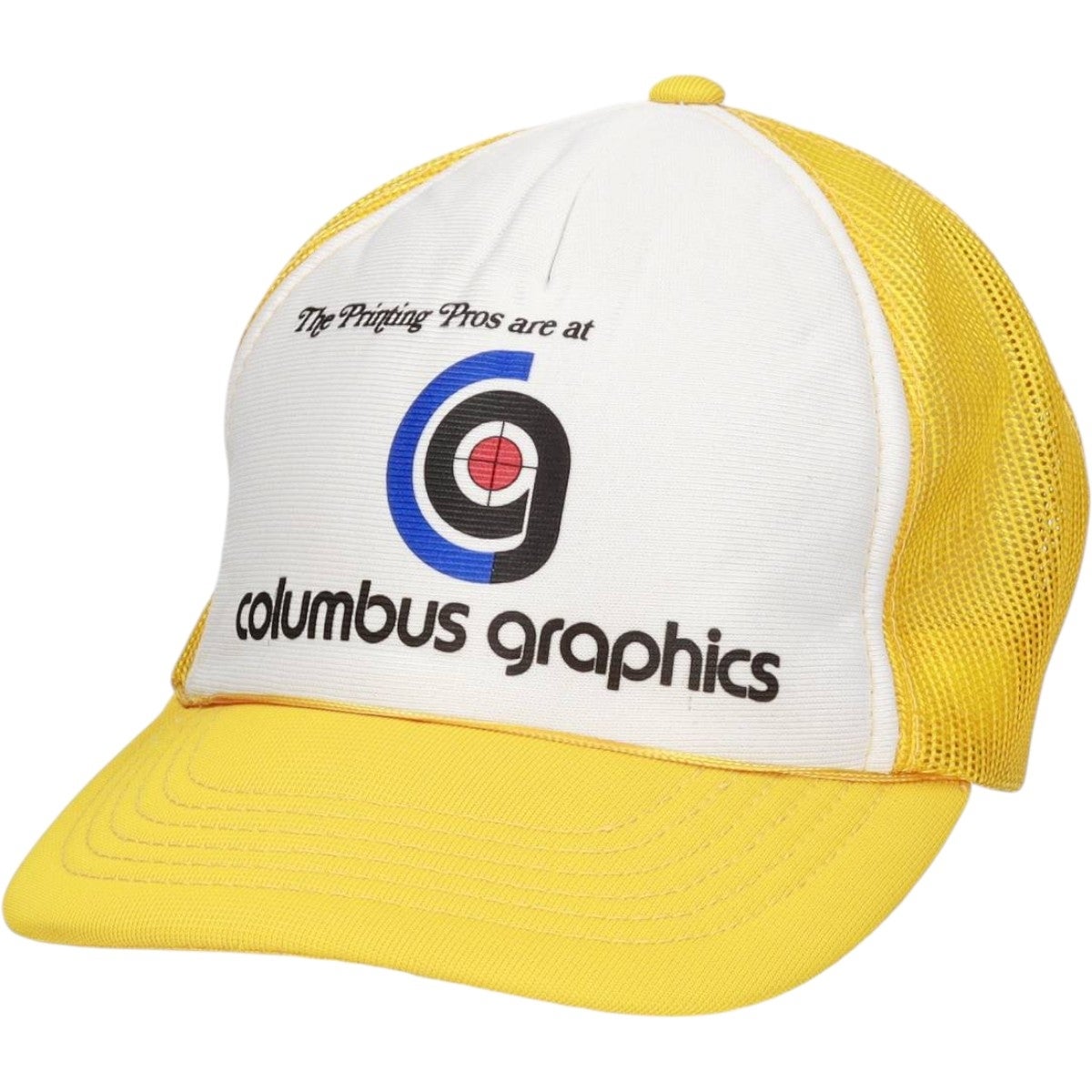 古着 YOUNG AN columbus graphics トラッカーキャップ アドバタイジング メッシュキャップ フリーサイズ相当/gaa007341 古着 YOUNG AN columbus graphics トラッカーキャップ