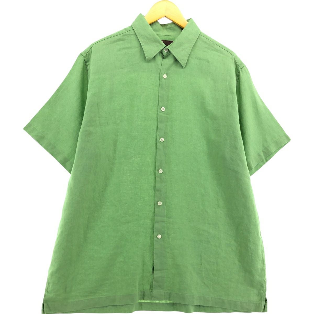 古着 ペリーエリス PERRY ELLIS チェック柄 長袖 レーヨンシャツ