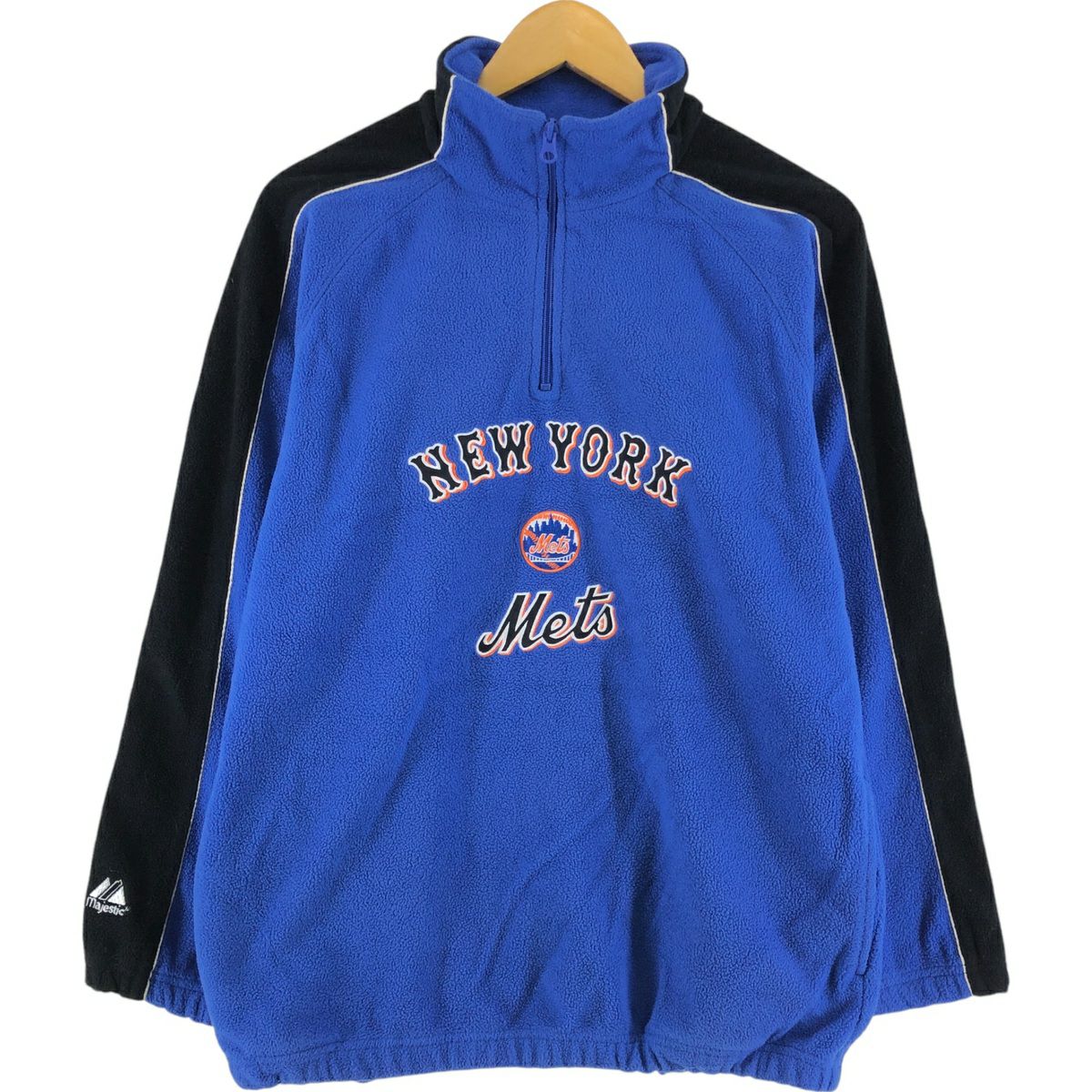 MLB メッツ ハーフジップ 古着 マジェスティック Majestic MLB NEWYORK METS ニューヨークメッツ