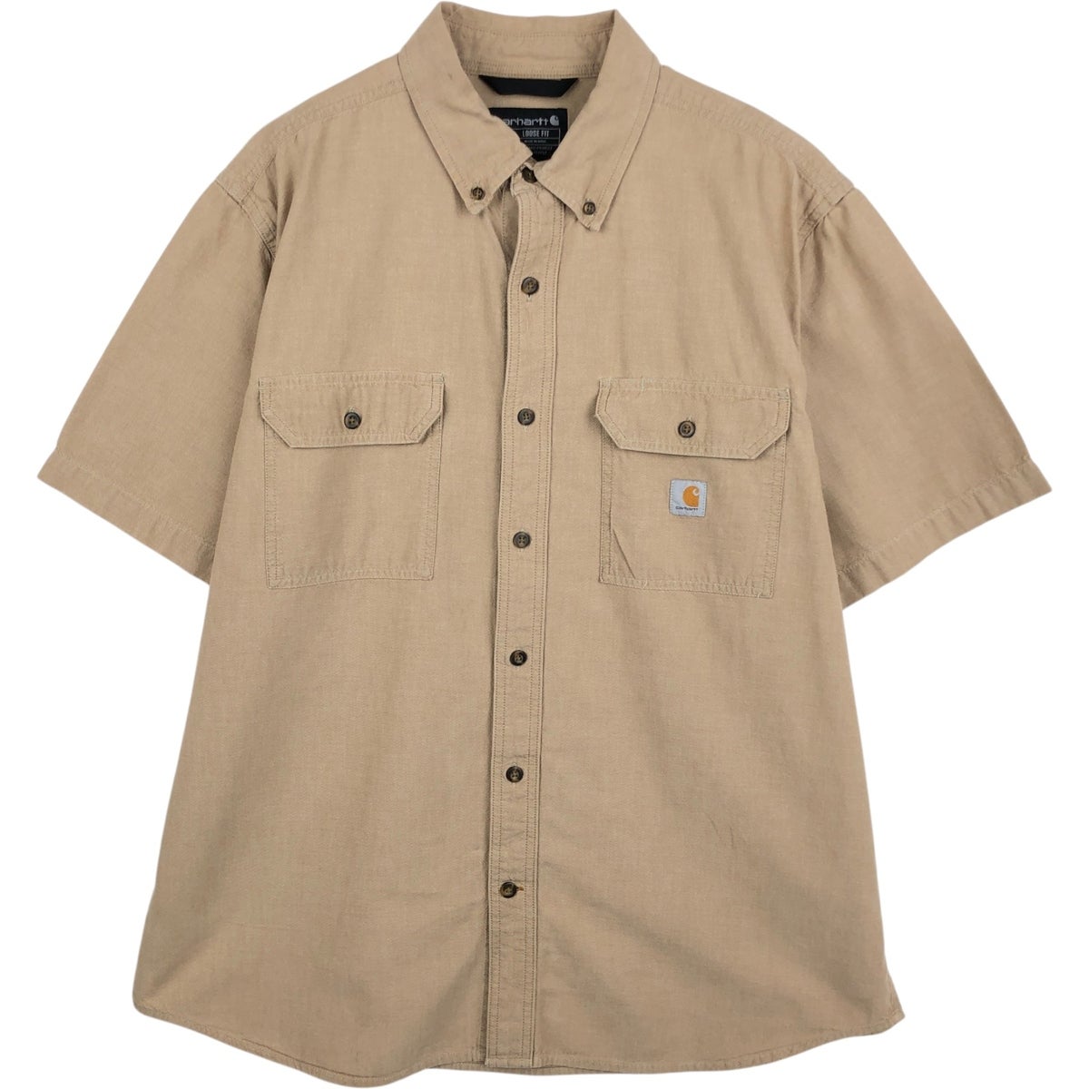 carhartt　ワークシャツ　ヴィンテージ　アメトラ　手書き 古着 カーハート Carhartt Loose Fit 半袖 ワークシャツ ボックス