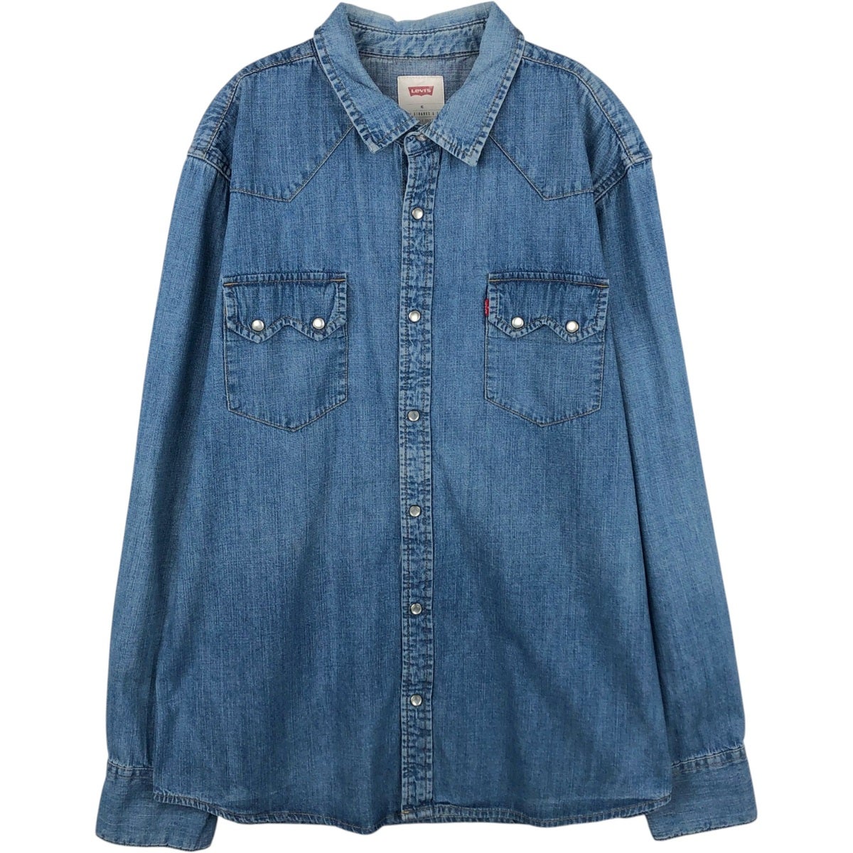 古着 リーバイス Levis 長袖 デニムウエスタンシャツ メンズL相当