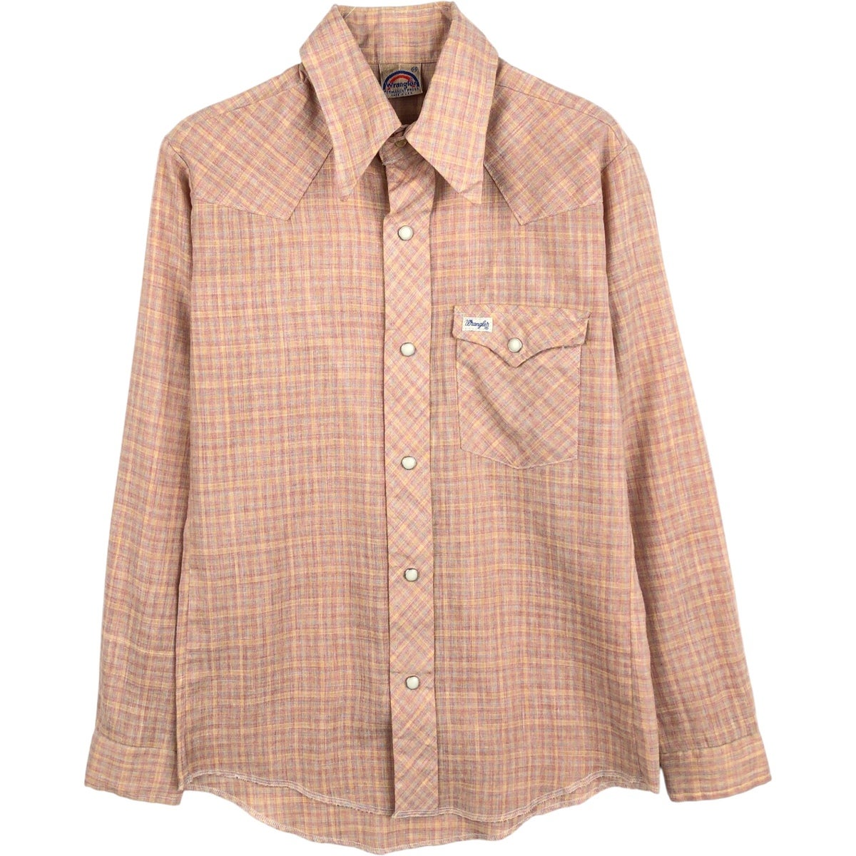 古着 70年代 ラングラー Wrangler 虹タグ レインボータグ チェック柄