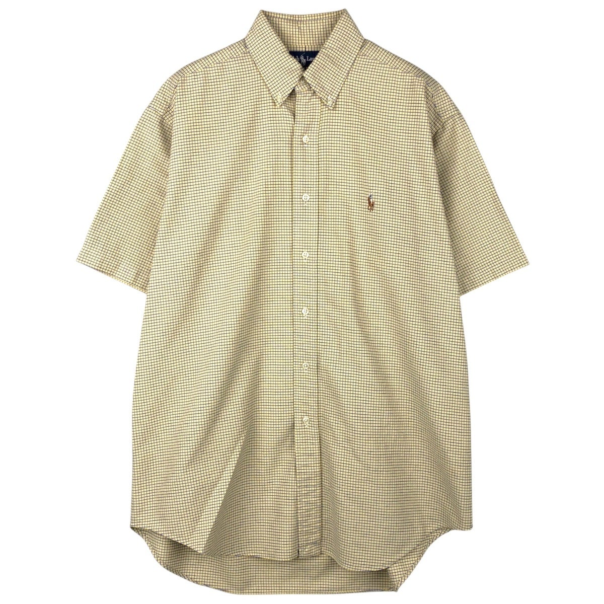 未使用品　ラルフローレン　BLAKE　半袖シャツ　ボタンダウン　ベージュ　タグ付 古着 ラルフローレン Ralph Lauren BLAKE 半袖 ボタンダウン チェック