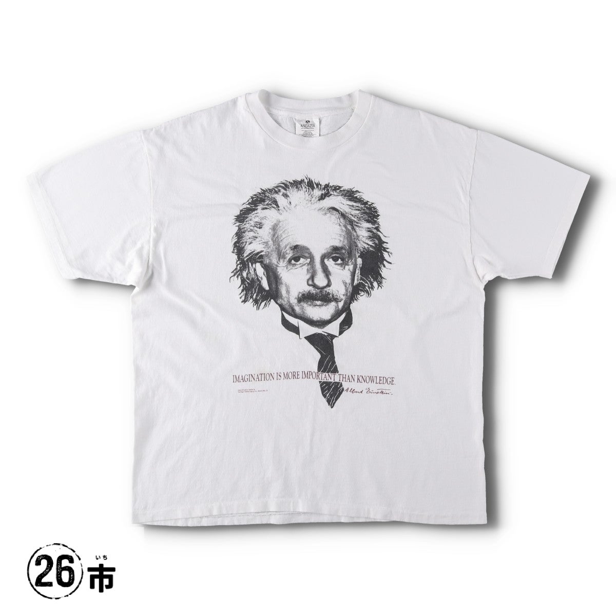 90s USA製 ANDAZIA アインシュタイン Tシャツ M ヴィンテージ 古着 90年代 ANDAZIA EINSTEIN アインシュタイン メッセージ 偉人T