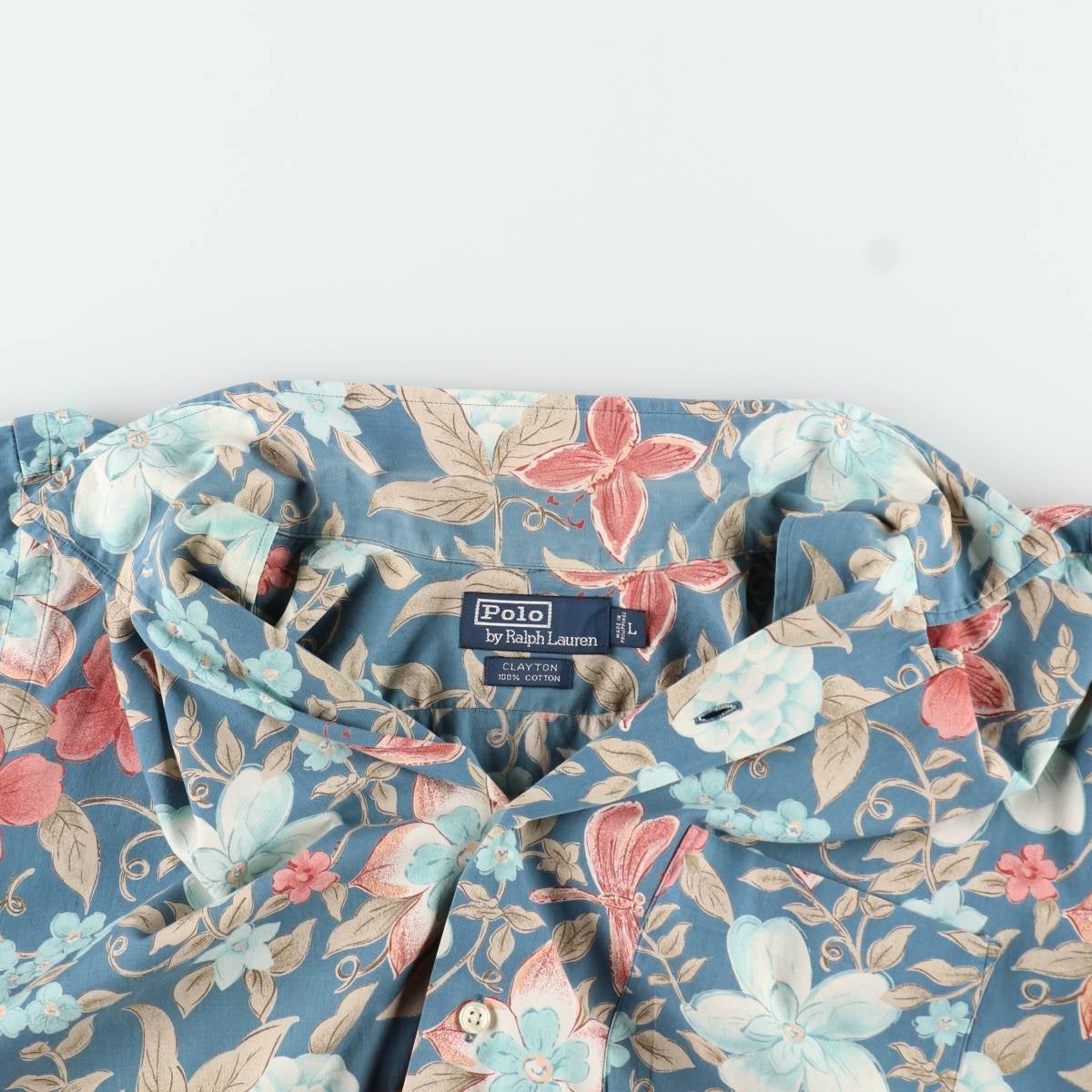 古着 ラルフローレン Ralph Lauren POLO by Ralph Lauren オープンカラー 総柄 花柄 ハワイアンアロハシャツ カナダ製 メンズXL /eaa356628 古着 ラルフローレン Ralph Lauren POLO by Ralph Lauren CLAYTON 花柄