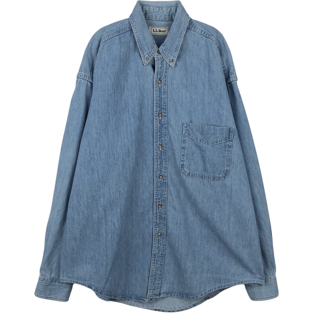古着 90年代 エルエルビーン L.L.Bean ヘンリーネック コットンニット