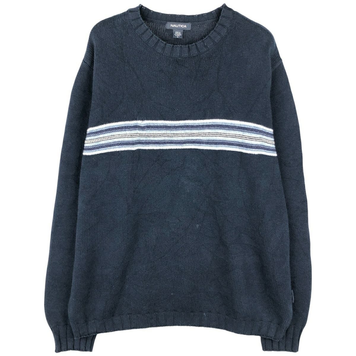 古着 ノーティカ NAUTICA ケーブル編み コットンニットセーター メンズ