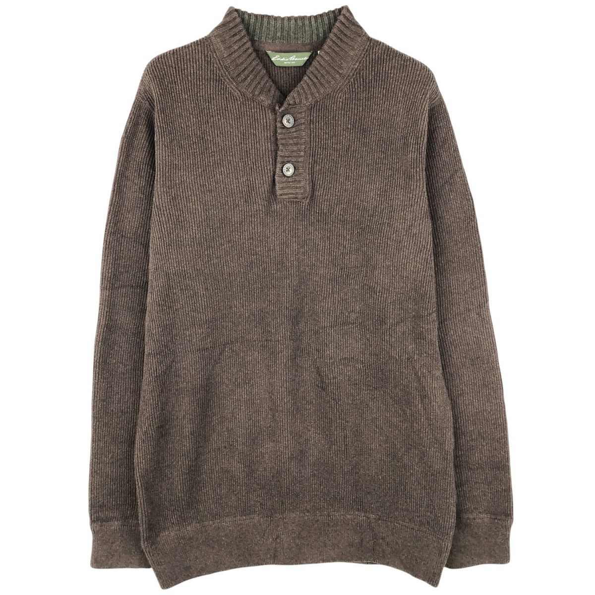 古着 エディーバウアー Eddie Bauer リブ編み コットンニットセーター