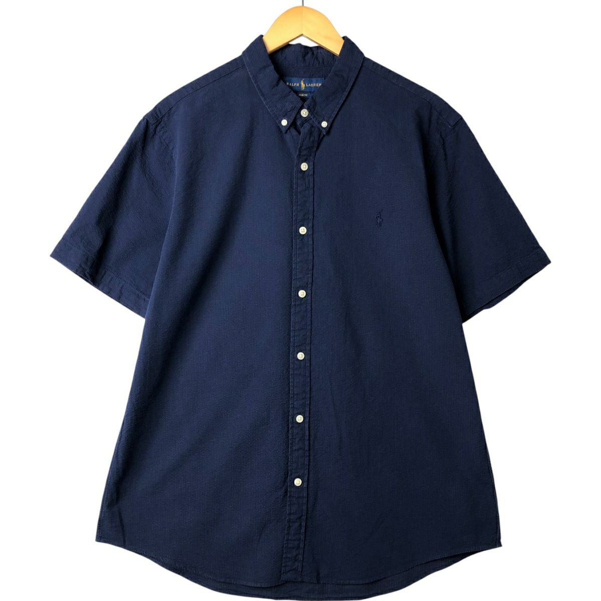 古着 ラルフローレン Ralph Lauren SLIM FIT スリムフィット 五分袖 ボタンダウン 半袖 コットンシャツ メンズS相当 /eaa565208 古着 ラルフローレン Ralph Lauren SLIM FIT スリムフィット 五分袖
