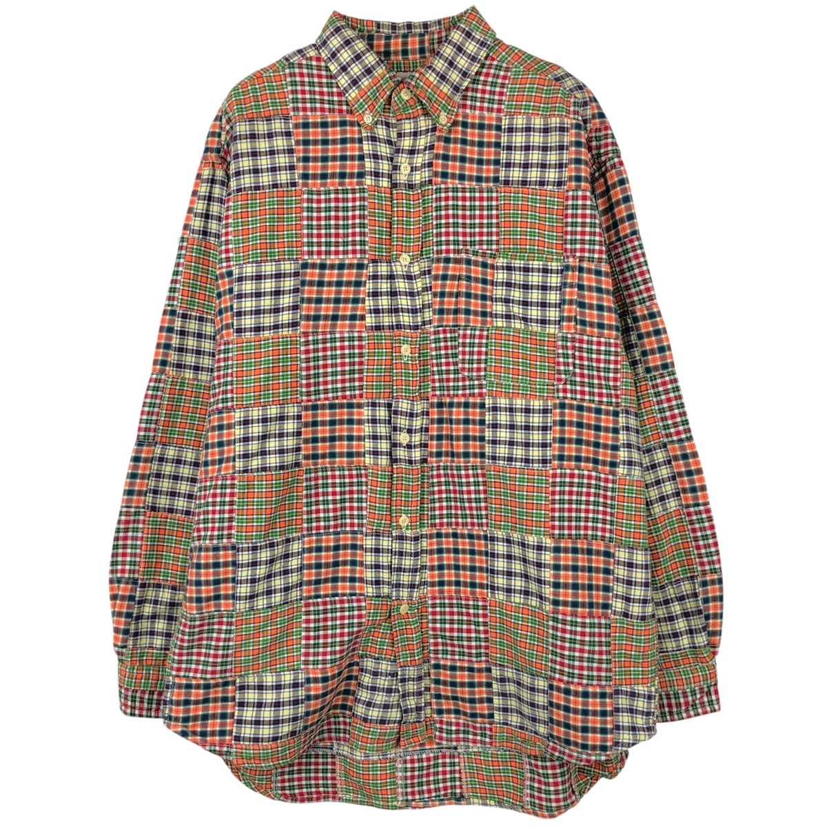 古着 90年代 ジェイクルー J.Crew チェック柄 千鳥格子柄 長袖 リネン