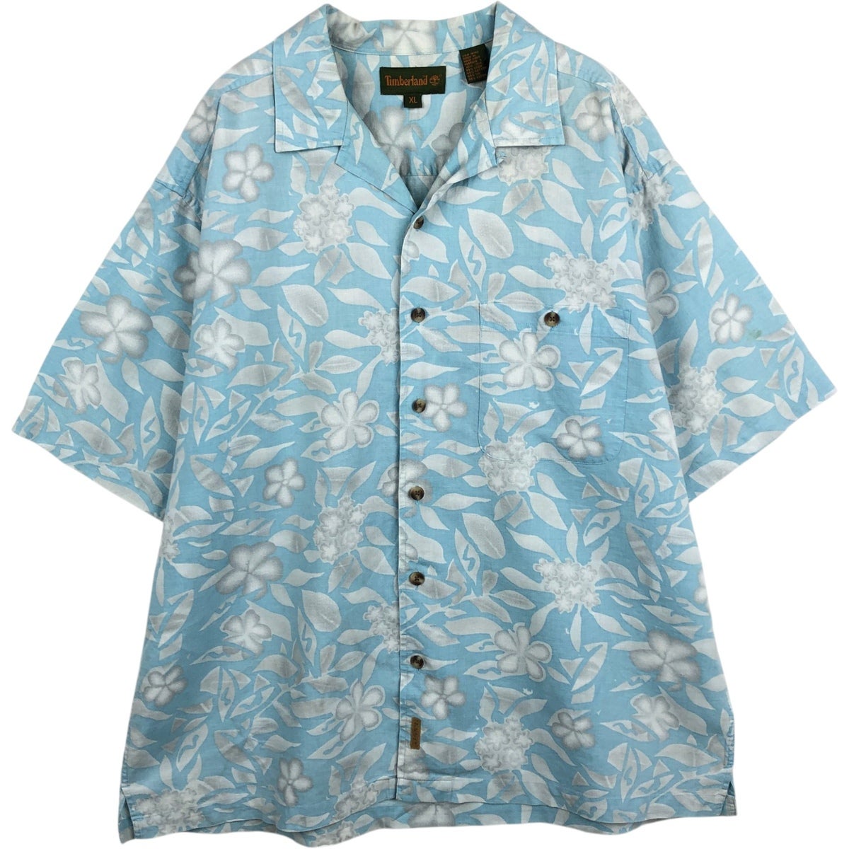 古着 ステューシー STUSSY 総柄 リーフ柄 オープンカラー レーヨン
