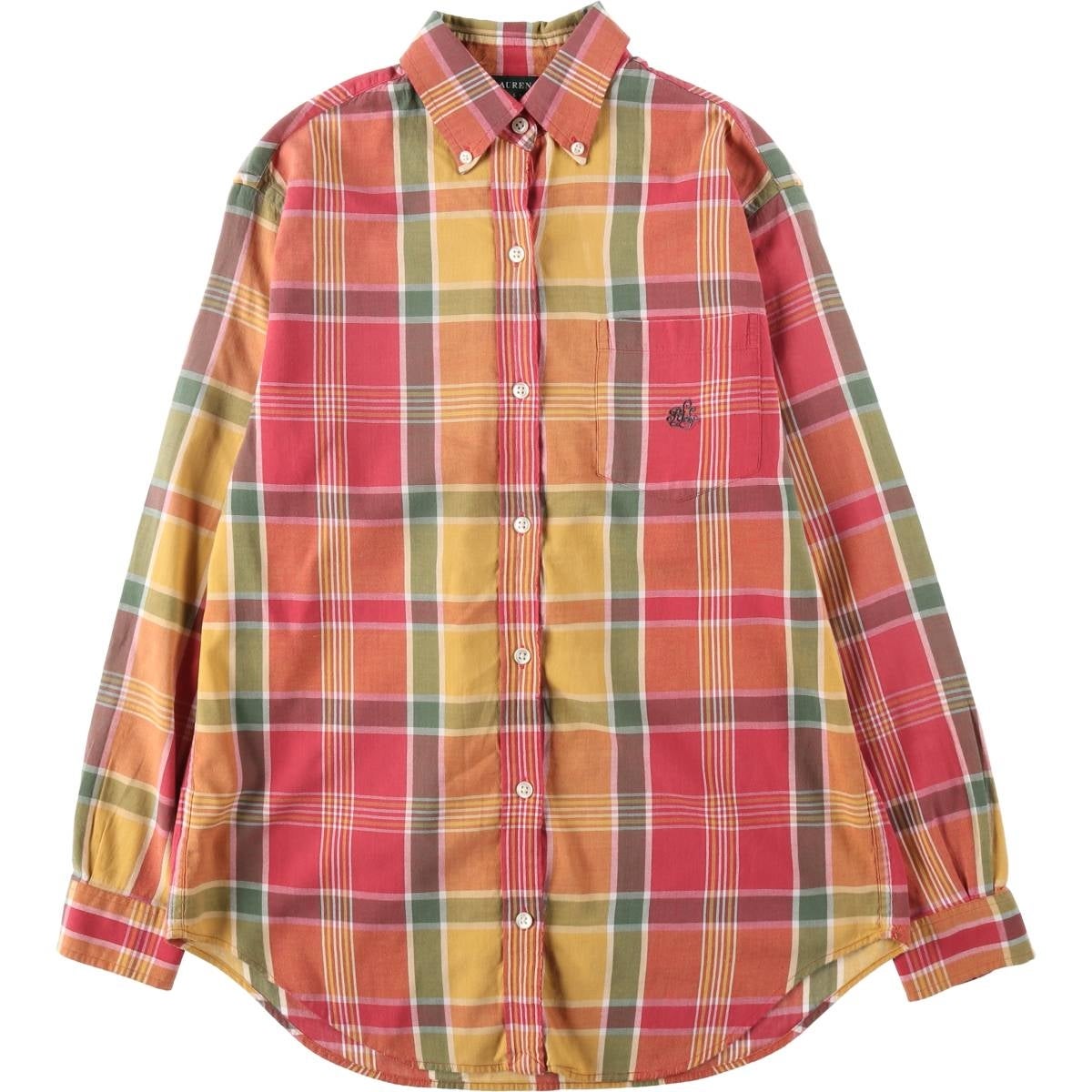 古着 ラルフローレン Ralph Lauren LAUREN ローレン チェック柄 長袖