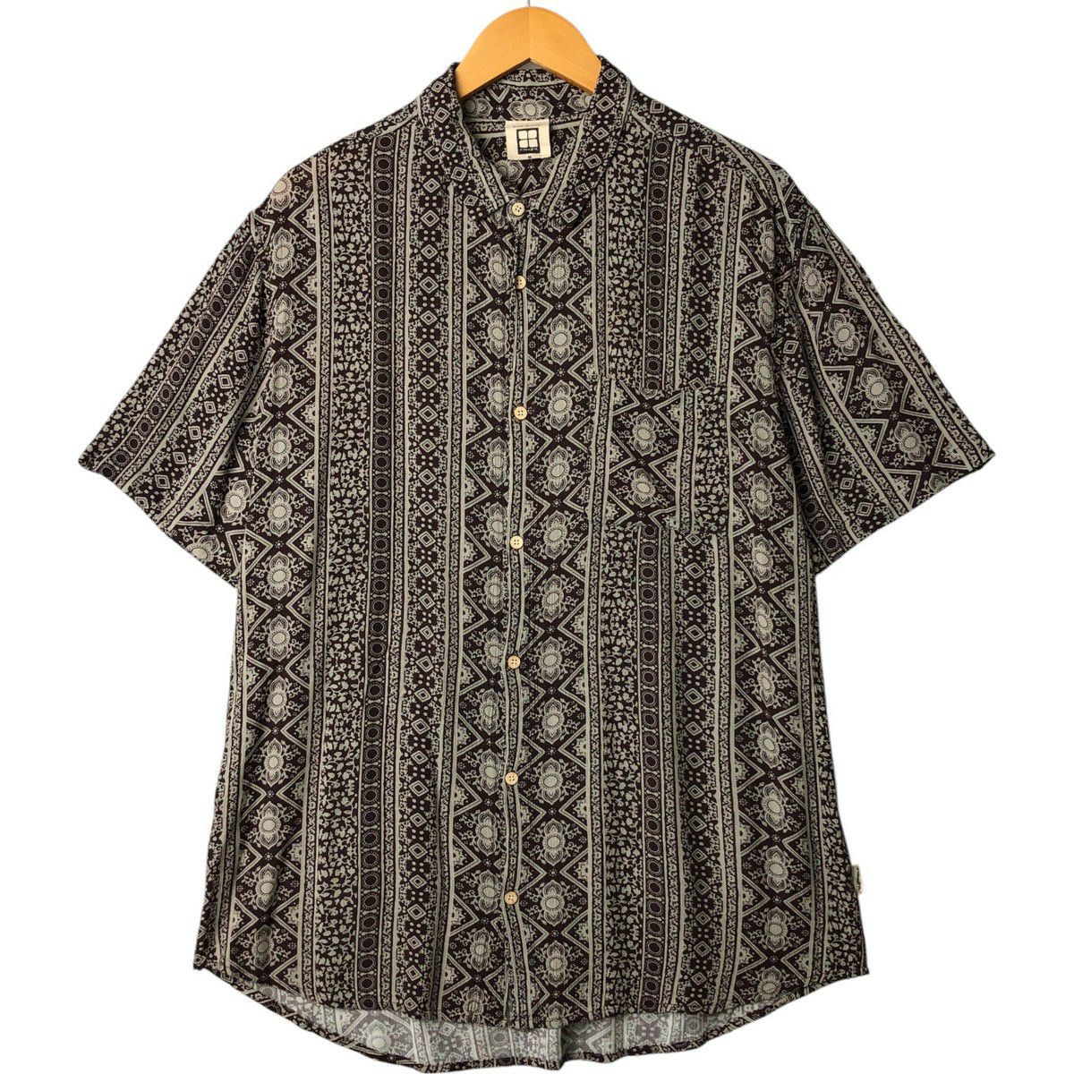 古着 JOSEPH ABBOUD チェック柄 半袖 レーヨン×リネンシャツ メンズM相当 /eaa557866 古着 JOSEPH ABBOUD チェック柄 半袖 レーヨン×リネンシャツ メンズM