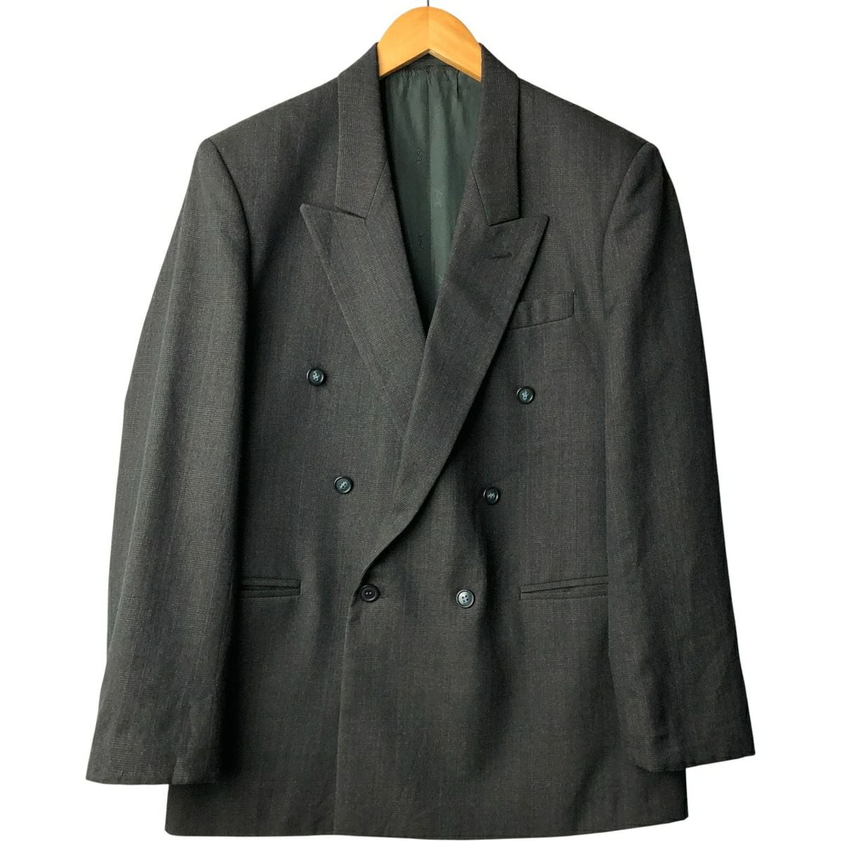 古着 イヴサンローラン Yves Saint Laurent チェック柄 ダブルブレスト