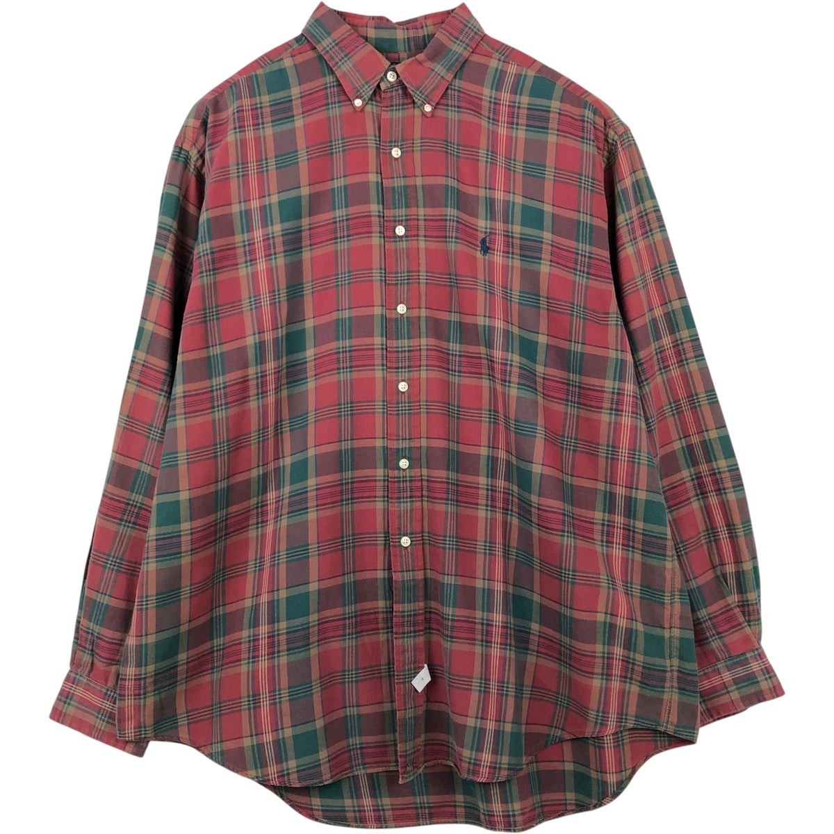 古着 ラルフローレン Ralph Lauren 長袖 ボタンダウンチェックシャツ