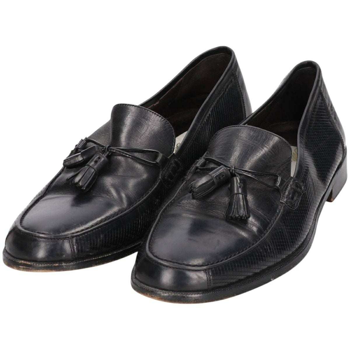 Mezlan/メスラン★本革/キルトタッセルローファー【11.5M/29.0-29.5/black/黒】スリッポン/ビジネスシューズ/Leather/Dress shoes◆bi-072 古着 メスラン Mezlan キルト タッセルローファー スペイン製 9 1/2D