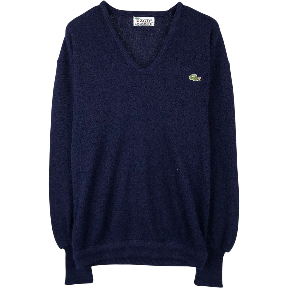 古着 70年代 ラコステ LACOSTE IZOD Vネック アクリルニットセーター