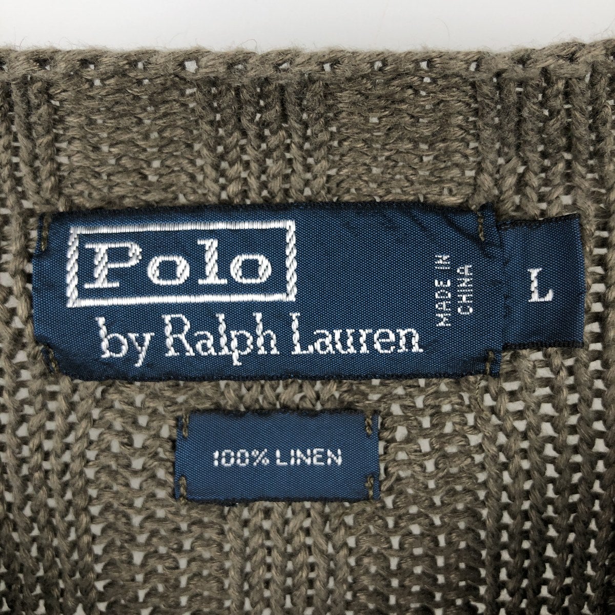 古着 ラルフローレン Ralph Lauren POLO by Ralph Lauren リブ編み Vネック リネンニットセーター メンズL相当/eaa660018 古着 ラルフローレン Ralph Lauren POLO by Ralph Lauren リブ編み V