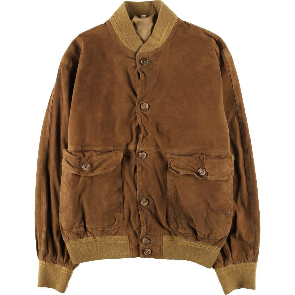 古着 Johns and Sons 襟付き スエードレザーブルゾン メンズL相当