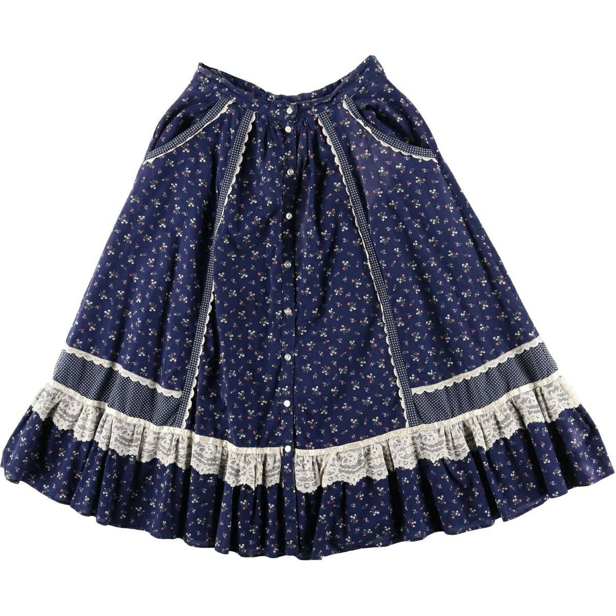 古着 70年代 ガンネサックス GUNNE SAX GUNNIES ガニーズ 総柄 花柄