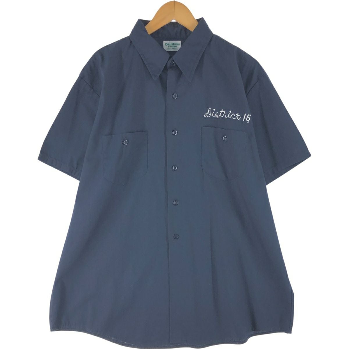 古着 80年代 オシュコシュ Osh kosh 半袖 ワークシャツ USA製 メンズM