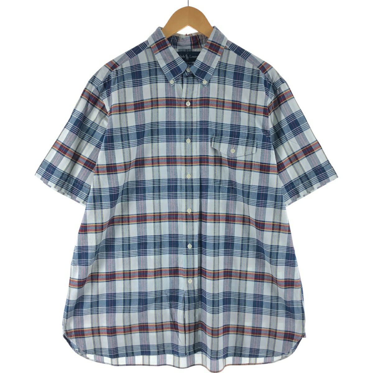 古着 ラルフローレン Ralph Lauren BIG SHIRT 半袖 ボタンダウン
